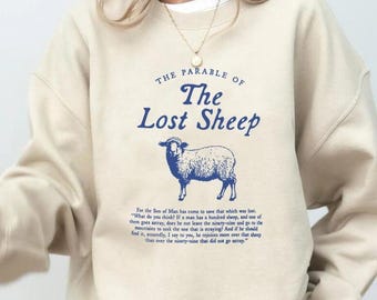 Parable of The Lost Sheep Bible Verse Sweatshirt Faith Based Worship Gospel Hooded Christian Clothes Catholic Religious