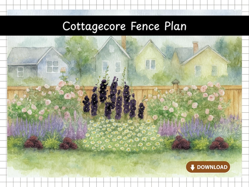 Cottage Garden Fence Plan: USDA Zone 6 Perennials (PDF Downloadable ...