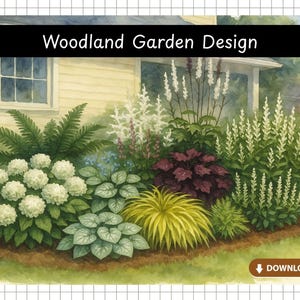 Shaded Woodland Garden Design | Pre-made Garden Plans | Landscape Design | Printable Garden Plans