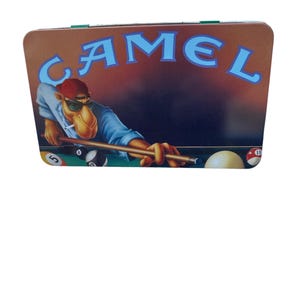 Vintage 90s Joe Camel Pool Tin: Tobacco Collectible
