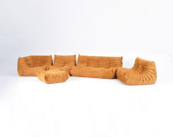 Authentic Togo Sofa 5-Piece Set – Cognac Nubuck