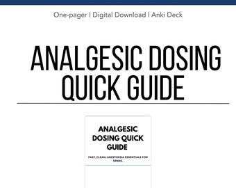 Analgesic Dosing for SRNAs | Opioid & Multimodal OR Doses | Anesthesia Quick Reference + Anki Deck