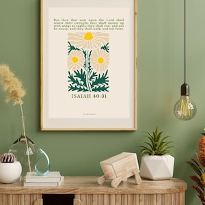 Art mural d&#39;Ésaïe 40:31 | Imprimable Ceux qui attendent le Seigneur | Téléchargement numérique de versets bibliques chrétiens | Décoration d&#39;intérieur Foi