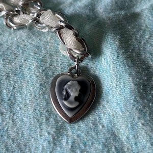 Grey and White Silhouette Necklace