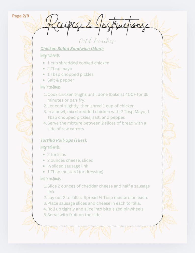50 Dollar Weekly Meal Plan Printable Bundle ~ Budget-friendly Recipes ...