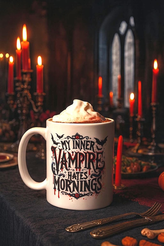 Gothic Vampire Mug: Spooky Halloween Coffee Cup