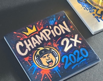 Sottobicchiere personalizzato campione di fantasy football: regalo trofeo della lega personalizzato