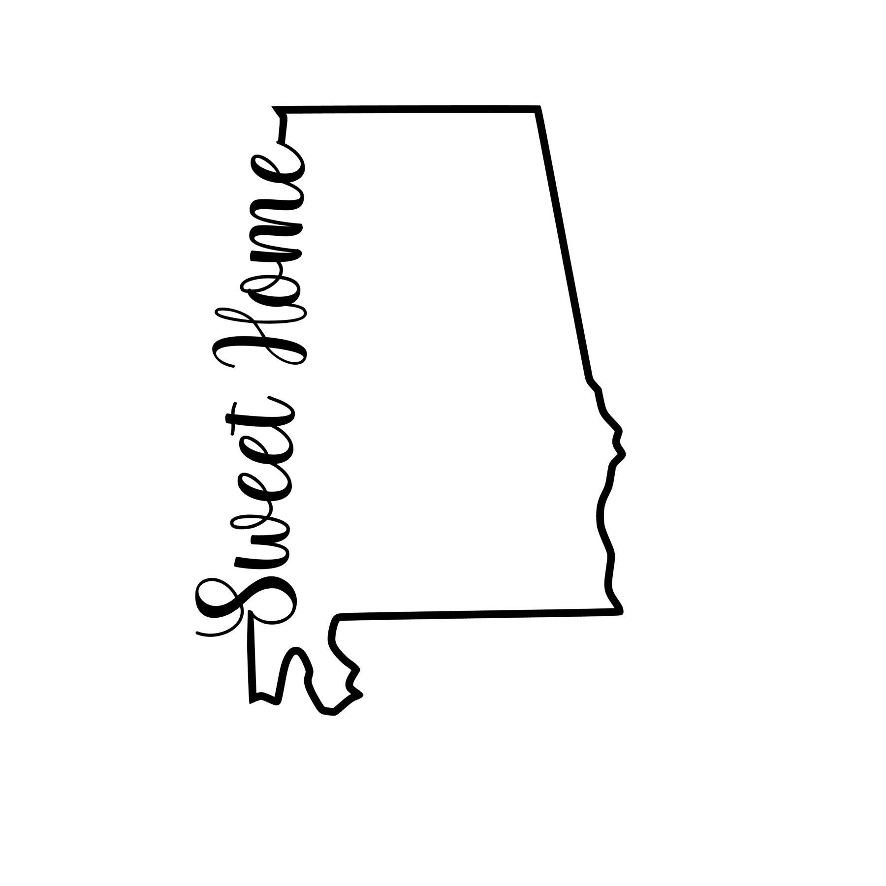 Download Sweet Home State of Alabama Outline SVG or Silhouette ...