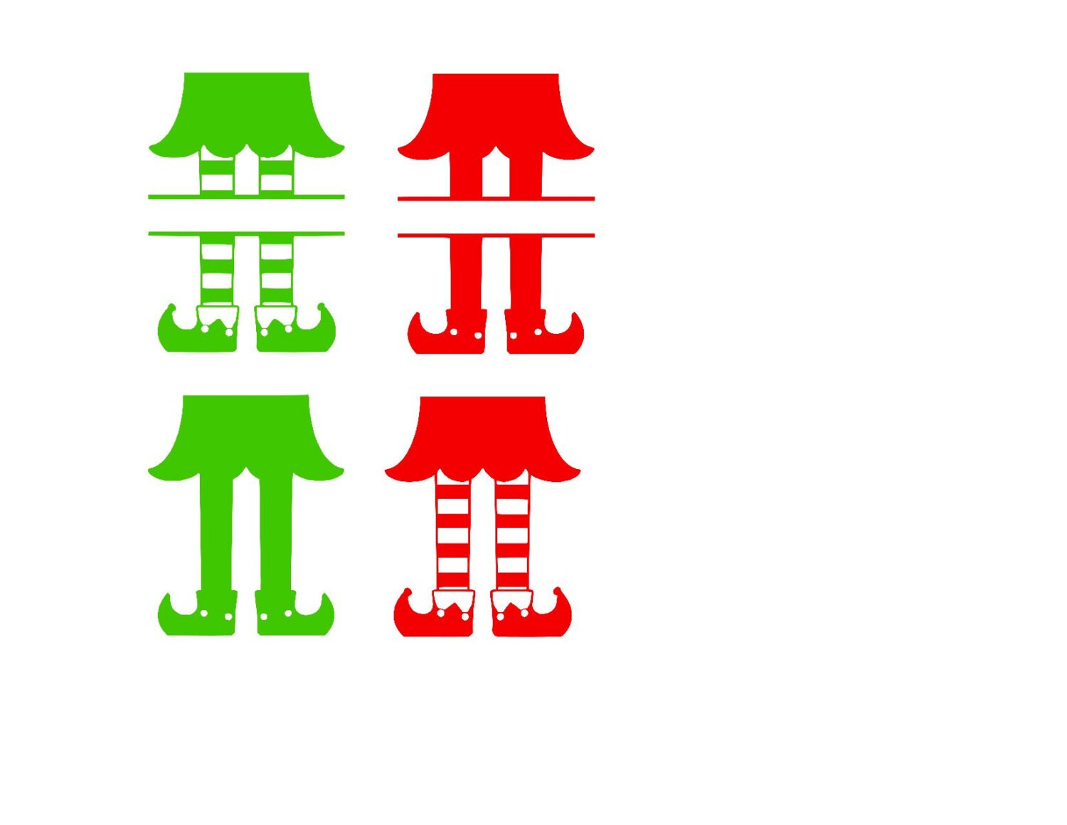 Download Christmas Elf Simple Monogram SVG or Silhouette Instant | Etsy