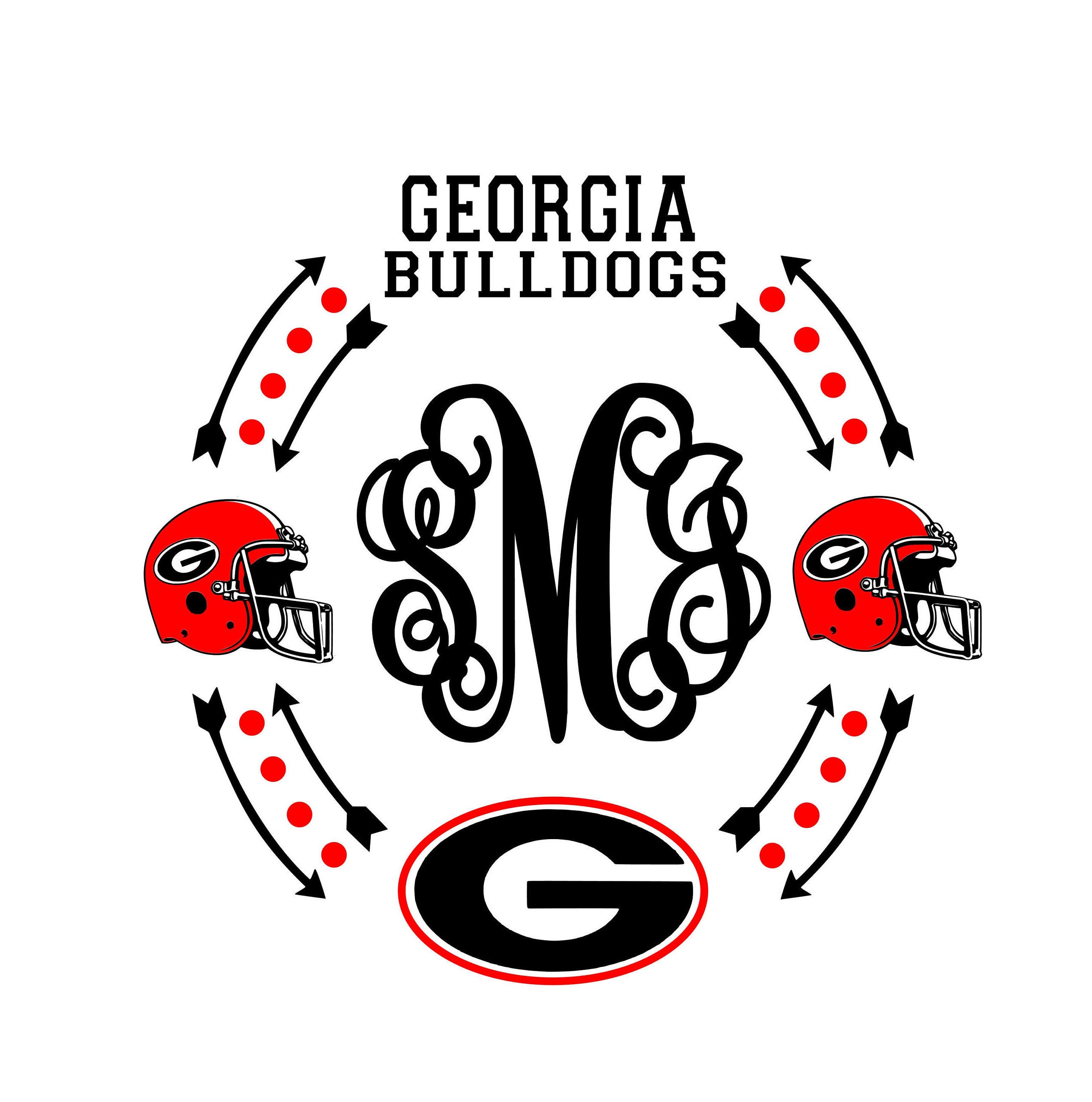 Georgia Bulldogs SVG monogram Dawgs SVG Go Dawgs SVG | Etsy