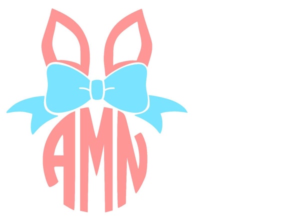 Easter Bunny Ears with Bow SVG or Silhouette Instant Download