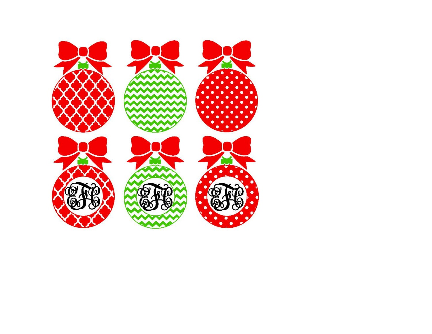 Christmas Ornament Chevron Polka Dot Quarter Foil SVG or ...