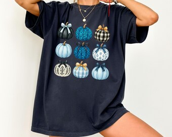 Comfort Colors, Fall Pumpkins Shirt, Vintage Coquette Bow Tee, Friendsgiving Shirt, Thanksgiving Gifts