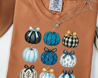 Coquette Pumpkin Shirt, Vintage Watercolor, Comfort Colors Tee