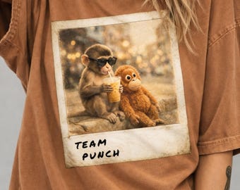 Team Punch Monkey Shirt, Funny Animal Meme, Chill Monkey Graphic Tee