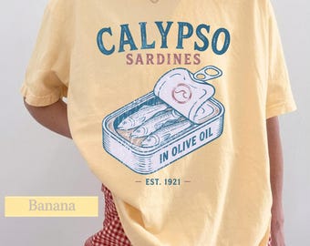 Sardines Shirt, Vintage Tinned Fish Shirt, Comfort Colors Tee, Sardine Can Graphic Tee, Retro Fish Shirt