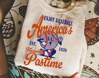 Vintage Baseball Tee America’s Favorite Pastime Retro Americana Graphic Shirt
