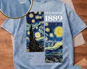 Van Gogh Starry Night Graphic Tee, Vintage Art T-Shirt, Style