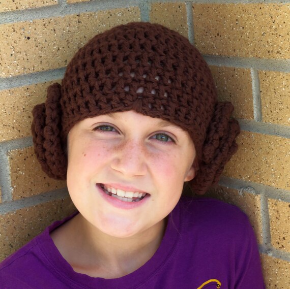 Items similar to Crochet Princess Leia Hat in Soft 100 Cotton, Any