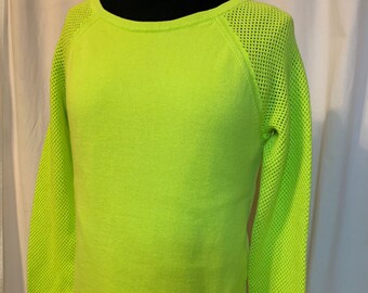 bright green sweater