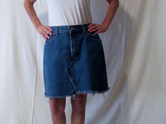 levi blue jean skirt