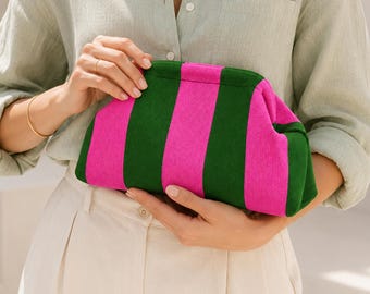 Bolsa para fichas de Mahjong americano, regalo de Mahjong para mujeres, estuche de punto a rayas, accesorios de Mahjong, bolso de mano para la noche de juegos.