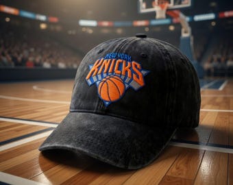 Geborduurde hoed New York basketbal, NY basketbalfan baseballcap, play-off game Day Dad Hat, racer, sport moeder basketbal, NYC fan cadeau