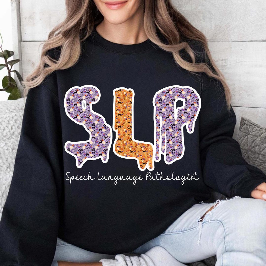 SLP Halloween Doodle Letters PNG, Speech Language Pathologist Design ...