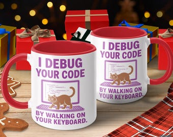 Taza divertida de gato programador: regalo para desarrolladores, taza de café con humor sobre programación