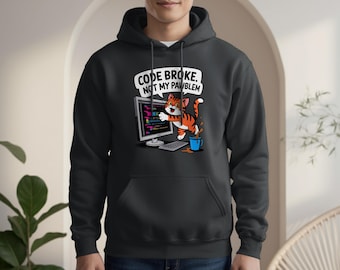 Sudadera con capucha divertida de gato programador: regalo para desarrolladores o programadores