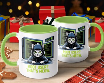 Lustige Hacker Katzen Tasse - Cybersicherheit Geschenk, Programmierer & IT Humor Kaffeetasse für Coders und Tech-Liebhaber