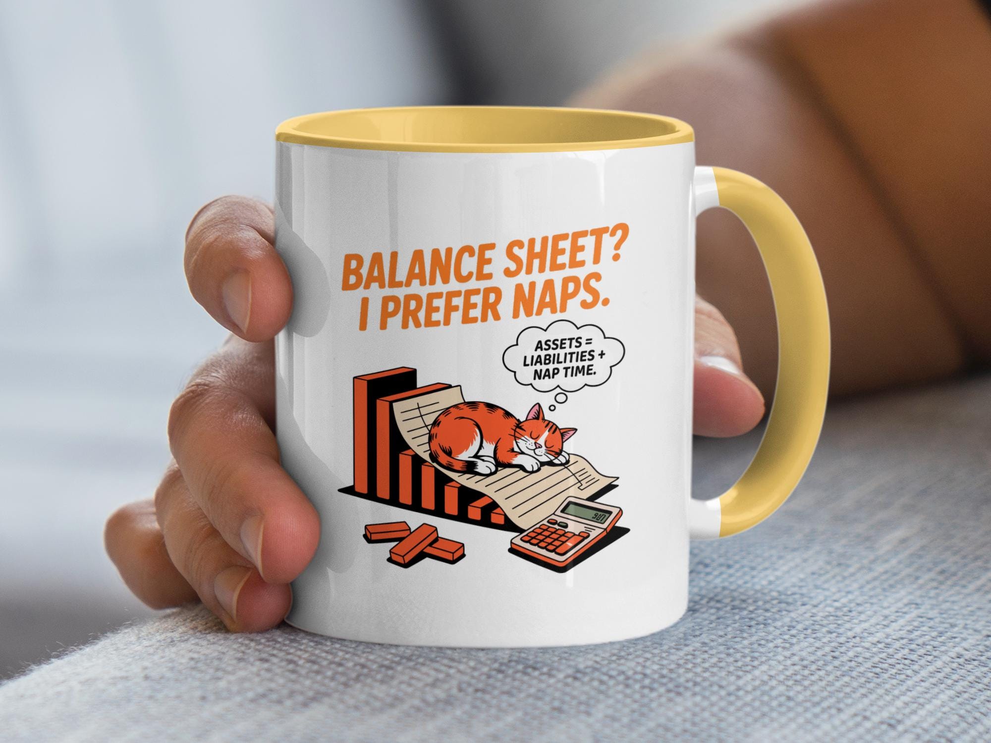 Funny Accountant Cat Mug  CPA Gift, Finance Humor Coffee Cup for  Bookkeepers & Cat Lovers
