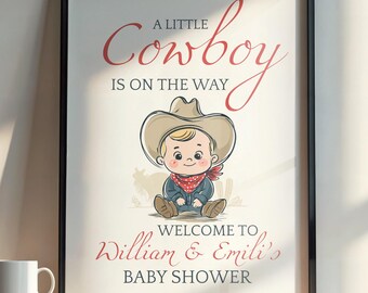 Cowboy Baby Shower Welcome Sign |  Editable Canva Design | LS971