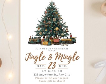 Jingle & Mingle Christmas Invite Template (Digital Download)