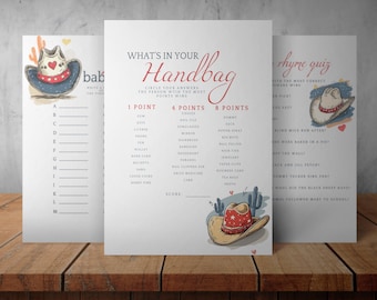 Cowboy Baby Shower Game Bundle | Printable Canva Templates | LS971