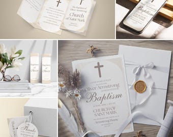 Complete Baptism Canva Template Bundle Neutral Design | ML016