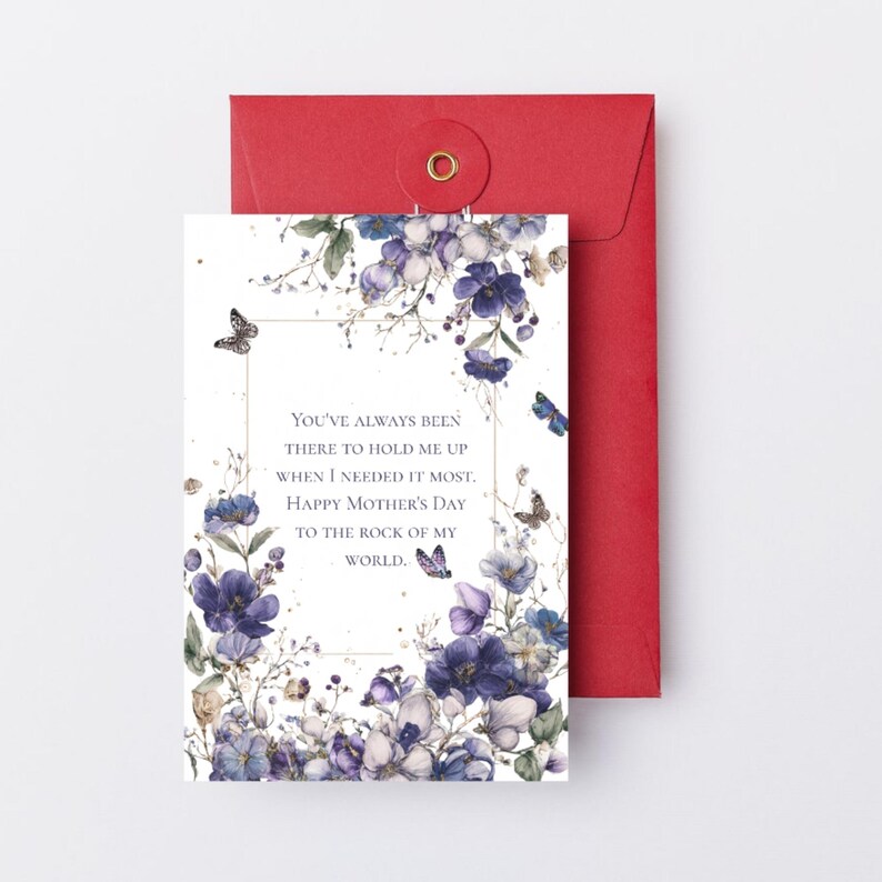 Editable Mothers Day Card Template 5x7, Purple Floral Printable ...