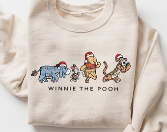 Winnie The Pooh Christmas Sweatshirt, Disney Christmas Party Shirt, Tigger and Piglet Christmas Tee, Merry Christmas Shirt, Christmas Gift