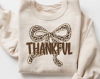 Colorful Coquette Ribbon T-Shirt, Thanksgiving Shirt, Thankful Pumpkins Women Fall Shirt, Thanksgiving Gifts