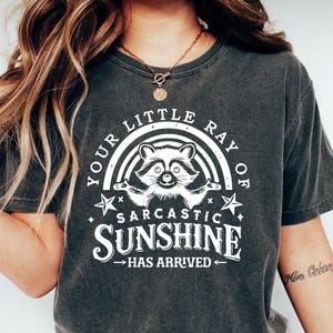 Your Little Ray Of Sarcastic Sunshine T-Shirt, Sarcastic Tee, Has arrived Shirt, Funny Raccoon Sweater, Sassy Raccoon T-Shirt, Cute Raccoon