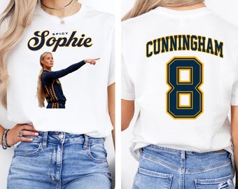 Shirt Spicy Sophie Cunningham 8 Fan Tee, Indiana Basketball Apparel, Retro Athlete Graphic Shirt, Sports Fan Gift for Her