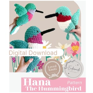 Hana Hummingbird crochet pattern, crochet hummingbird, crochet lovey, hummingbird crochet pattern, crochet stuffie,  crochet bird stuffie,