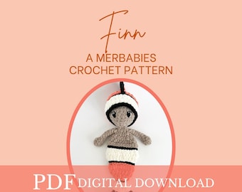 Merbabies Finn Crochet PATTERN,  crochet baby, crochet fish, crochet snuggler, nursery decor, crochet merfish pattern, crochet lovey