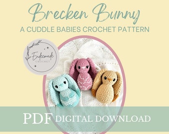 Brecken Bunny, crochet pattern, crochet bunny pattern, crochet bunny, bunny, crochet bunny amigurumi, bunny crochet pattern, bunny pattern