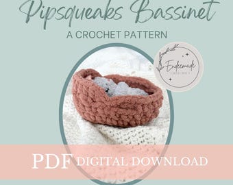 Crochet Pipsqueak Bassinet Pattern: Mini Toy Bed (PDF Pattern)
