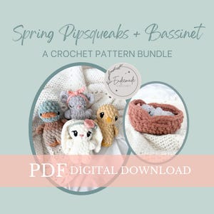 Crochet Bunny, Chick, Duck, Mouse & Bassinet Pattern (PDF Download)