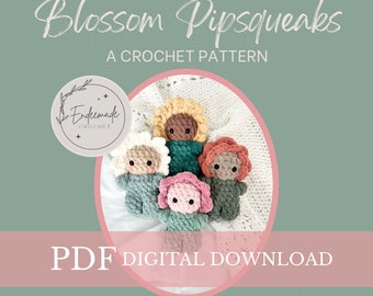 Blossom Pipsqueaks Crochet Pattern: Tiny Flower Doll Amigurumi (PDF Pattern)
