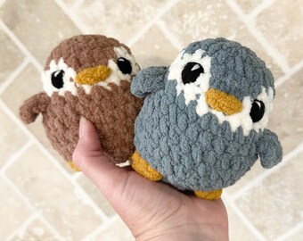 Crochet chubby bird, crochet bird stuffie, crochet stuffie, crochet toy, crochet eagle, crochet penguin, bird stuffie, crochet bird, eagle