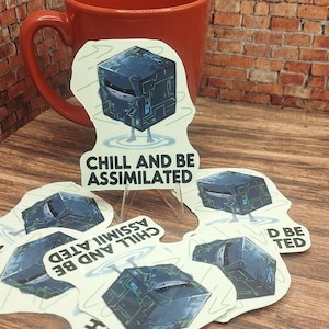 Star Trek Borg Cube Inspired Comic Art Style – 3 Inch Laminated Vinyl Sticker