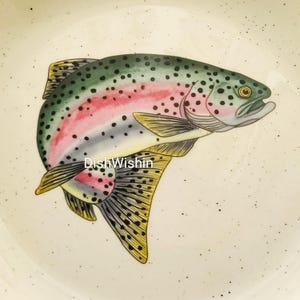 Set of 3 Folkcraft Rainbow Trout Dinner Plates – Scotty Z Vintage